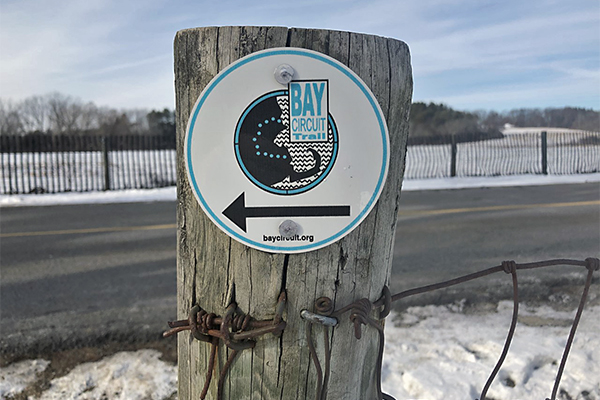 BCT trail marker in Lincoln, MA