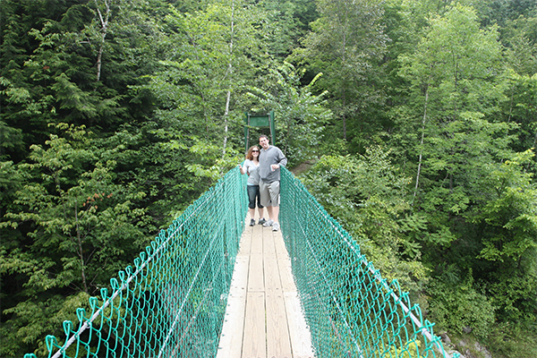 the swinging bridge above Clarendon Gorge-Upper Falls, Vermont 