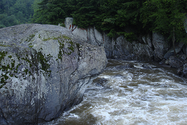 the dog profile at Dog's Head Falls, Vermont