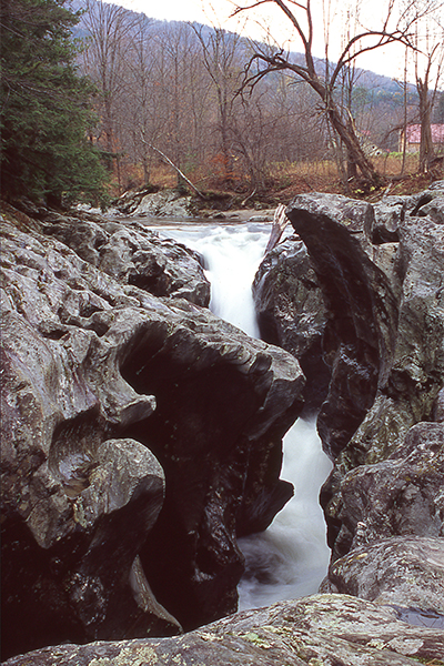 the upper falls at Huntington Gorge, Vermont