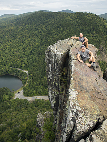 the steep and scary end of Table Rock in Dixville Notch