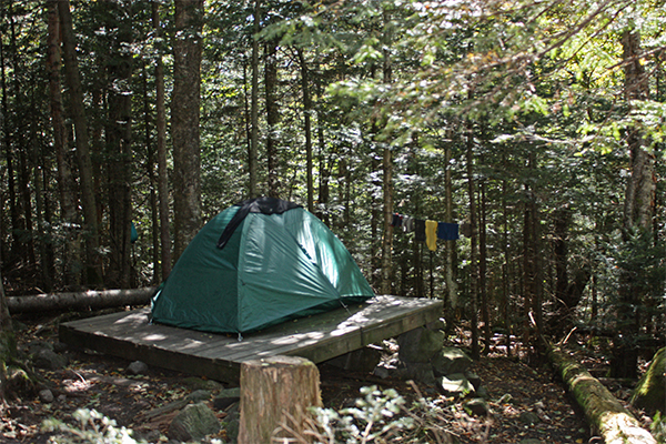 one of the tent platforms at Thirteen Falls (New Hampshire)